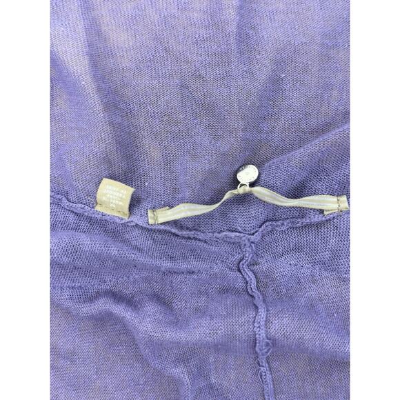 Anthropologie Linen Blend Lilac Open Ruffled Cardigan Size Medium 2075 - Picture 4 of 4